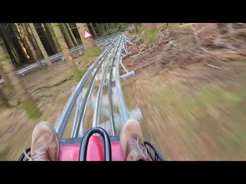 Peter Rosenfeld rides Zip World Fforest Coaster, Wales