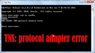 tns protocol adapter error in oracle