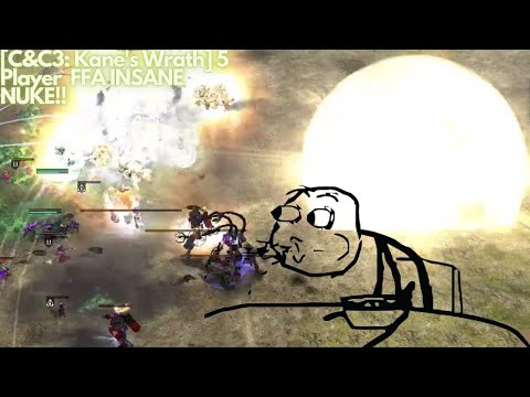 [C&C3: Kane's Wrath] 5 Player FFA INSANE NUKE!!