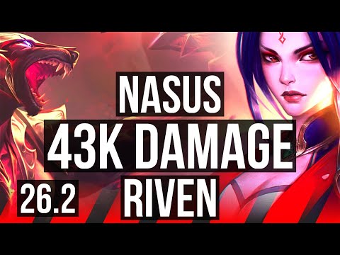 NASUS vs RIVEN (TOP) | 43K damage, 5k gold comeback | EUNE Challenger | 26.2