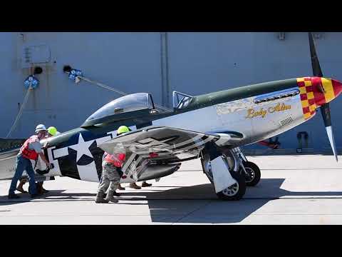 "Warbirds" Arrive in Pearl Harbour - P-51 Mustang & Grumman Bearcat