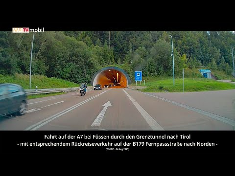 Reiseverkehr: Autobahn Grenztunnel Füssen zur Fernpassstraße B179 nach Tirol