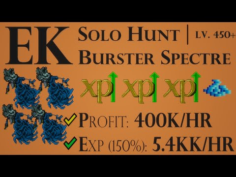 EK - Solo Hunt Burster Spectres EXP(150%): 5.4kk/hr PROFIT: 400k/hr  (post rebalanceo de vocaciones)