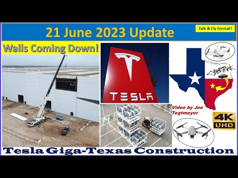 South Walls Down! New Casting Area, Cell Test Roof Removal! 21 June 2023 Giga Texas Updates(07:45AM)