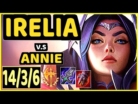 T1 FAKER (IRELIA) vs ANNIE - 14/3/6 KDA MID GAMEPLAY - KR Ranked GRANDMASTER