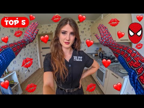 BEST TOP 5 CRAZY POLICE GIRL WILL NOT LEAVE SPIDER-MAN ALONE (Love Parkour POV)