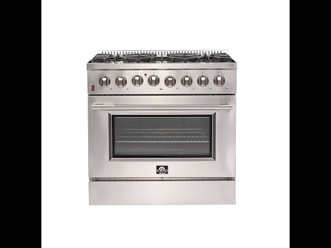 FFSGS6156-36 - 36″ Galiano Electric Oven Dual Fuel FORNO Pro-Style 6 Italian Burners 83,000 BTU