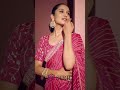 Siril Striped Bandhani Georgette Saree Magenta White