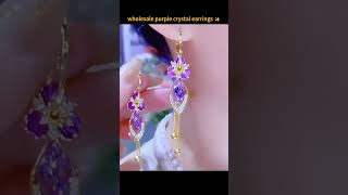 Download lagu Wholesale Elegant Purple Crystal Flower Earrings #earrings #fashion #jewelrydesign mp3