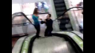 preview picture of video 'marriage proposal on escalator'