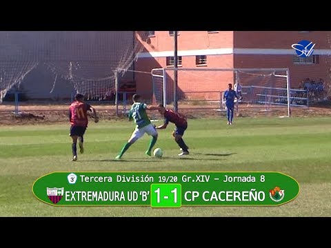 Resumen: Extremadura UD 'B' - CP Cacereño (3ª División Gr.XIV 19/20)