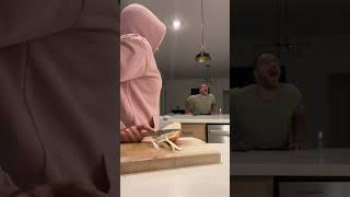 Cutting onions for my chef husbands reaction #shorts