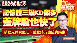 0615記憶體三雄KD翻多，蓋牌股也快了；被動元件買氣旺，益登持有蜜望實賺翻｜理財彥究院｜劉彥良 (圖)