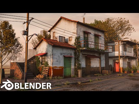 Make an abandoned house in Blender - Timelapse