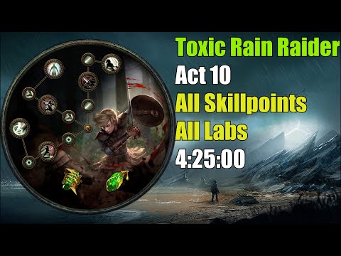 4:25:00 Toxic Rain Raider - All Skill Points & Labs Path of Exile 3.19