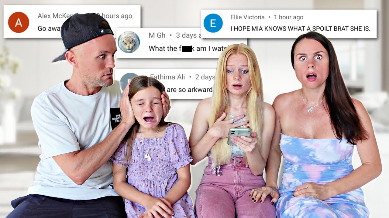 Reacting to HATE COMMENTS *rude* | Family Fizz
