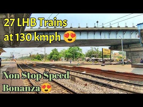 Insanely FAST Non Stop 27 Back to Back LHB Trains attacks at 130 kmph - Indian Railways