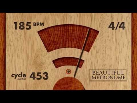 185 BPM 4/4 Wood Metronome HD