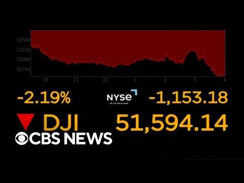 Dow closes down over 1,000 points as Fed leaves rates unchanged