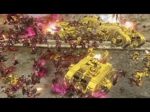 SUPER MASSIVE BATTLE: Space Marines vs Chaos! - WH40K: Dawn of War: Soulstorm (Unification Mod)
