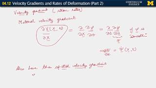 04.12. Velocity gradients, and rates of deformation