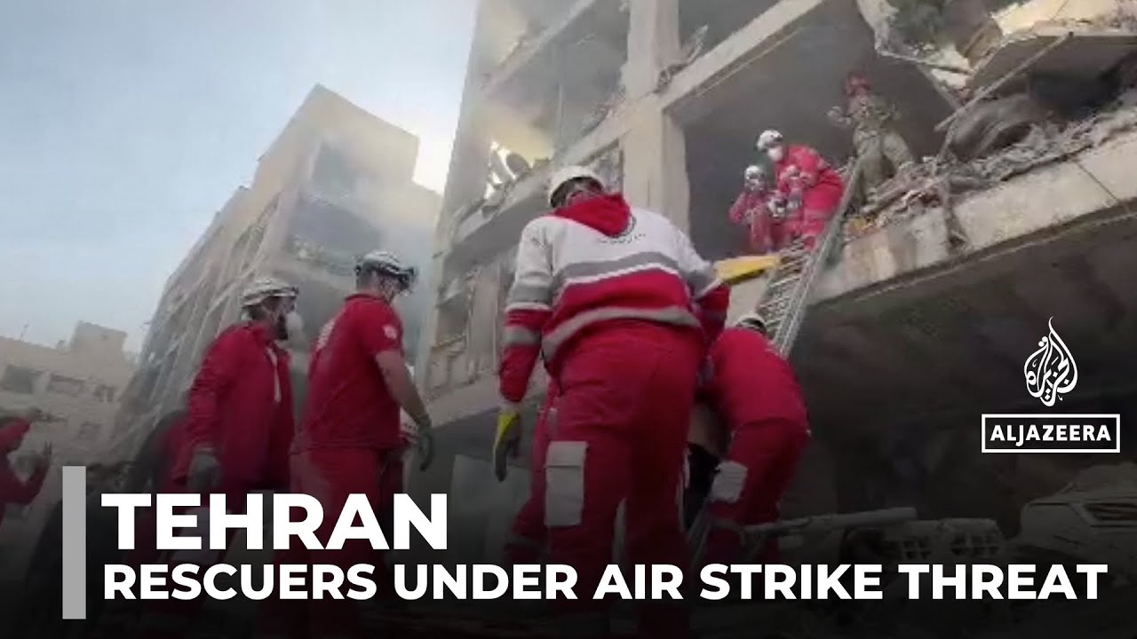 Tehran Red Crescent teams pull survivors from rubble as threat of airstrikes persists