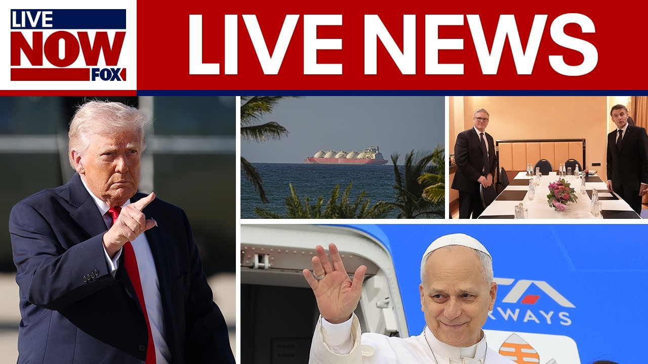 LIVE NEWS: Trump speaks, Macron-Starmer talk Hormuz, Pope's tour of Africa
