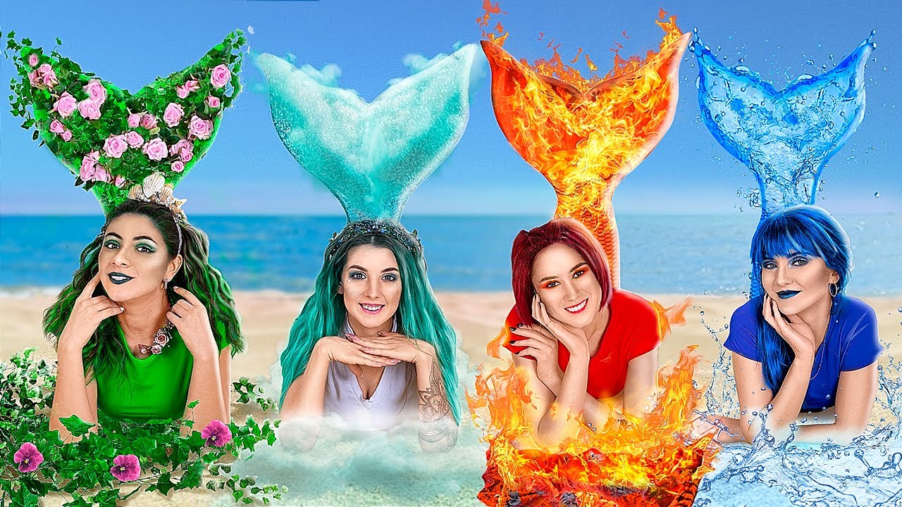 Fire, Water, Air, and Earth Mermaids! / Four Elements at College!