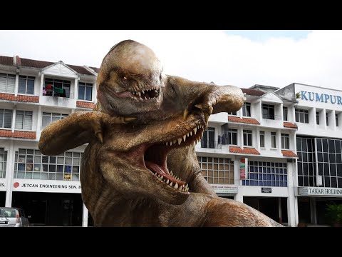 What if D-rex meet T-rex dinosaur and spinosaurus in real life