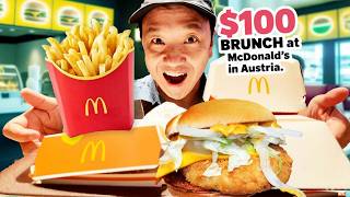 $100 McDonald’s BRUNCH in Vienna Austria  McDonald’s Foods I’ve Never Had Before!