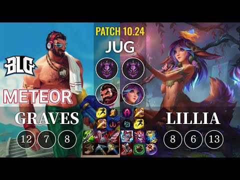 BLG Meteor Graves vs Lillia Jungle - KR Patch 10.24