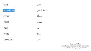 تعلم اللغة الانجليزية الدرس 112 مفردات الطقس والمناخ بالانجليزي الجزء 1