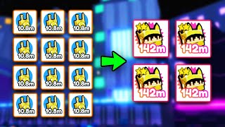 *NEW* BEST FUSING METHOD! FASTEST WAY TO GET GOLDEN TECHNO CAT! PET SIMULATOR X ROBLOX