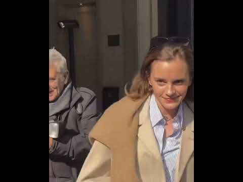 Emma Watson in Milan, Italy. Outside a Prada store (21 February 2024). #emmawatson