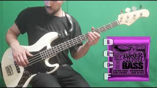 Video thumbnail for How does new ERNIE BALL Nickel Wound Slinky Power 55-110  strings sound on a jazz bass. DGCF-tuning. by 29-ый