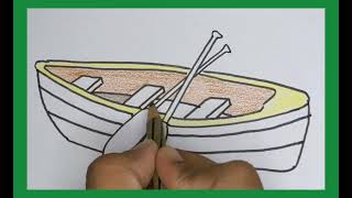 Easy Drawing : Canoe | How to Draw A Canoe | @KalakritArtStudiobyKanika