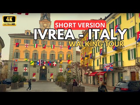 Walking Tour Italy: Ivrea Pre-Carnival Highlights 4k 60fps
