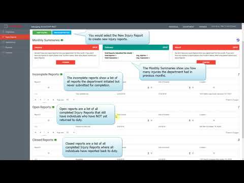 Injury Reporting Dashboard Overview tutorial video