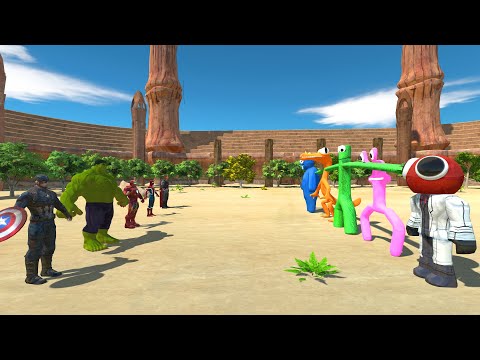 Which Team Will Win? Avengers vs ALL Rainbow Friends - Animal Revolt Battle Simulator