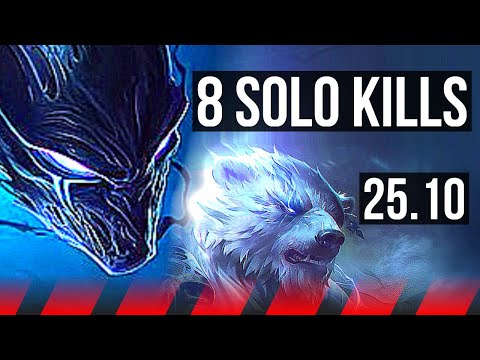 NOCTURNE vs VOLIBEAR (TOP) | 8 solo kills, 500+ games | KR Master | 25.10