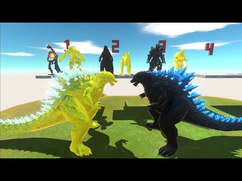 Tournament Battle Godzilla Dark Itself VS Gold Itself - Animal Revolt Battle Simulator
