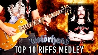 Top 10 Motörhead Guitar Riffs Medley - Lemmy Tribute (1945-2015)