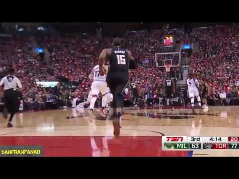 Jonas Valanciunas & Greg Monroe Scuffle | Raptors vs Bucks Game 5 | 2017 NBA Highlights HD