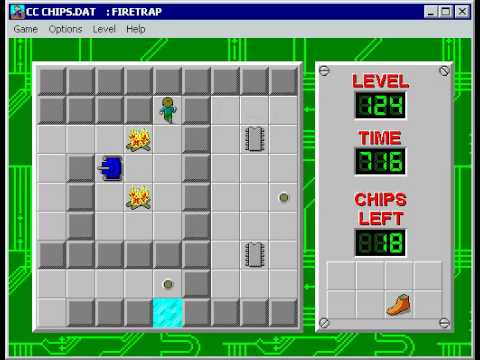 Chip's Challenge 1 Level 124 (Firetrap) - 667 seconds