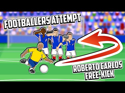 💥Roberto Carlos Free-Kick!💥  Footballers Attempt! Frontmen Season 1.7