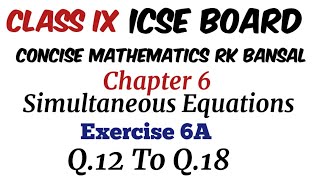 Exercise 6A Class 9 Maths ICSE Board