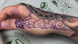 🔴 Flame Sword - Thumb Tattoo