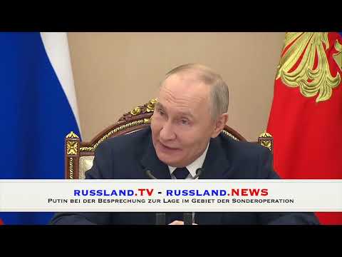 Putin bei der Besprechung zur Lage im Gebiet der Sonderoperation