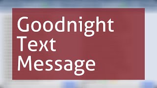 Goodnight Text Message For Her