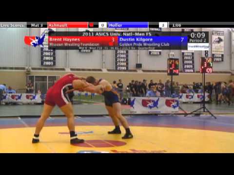 University Freestyle Quarterfinal 96kg - Dustin Kilgore vs. Brent Haynes